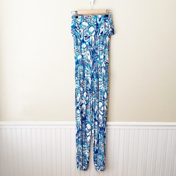 Lilly Pulitzer | Ailsie Jumpsuit Keep On Trunkin Indigo Blue White Preppy XS - Picture 5 of 7